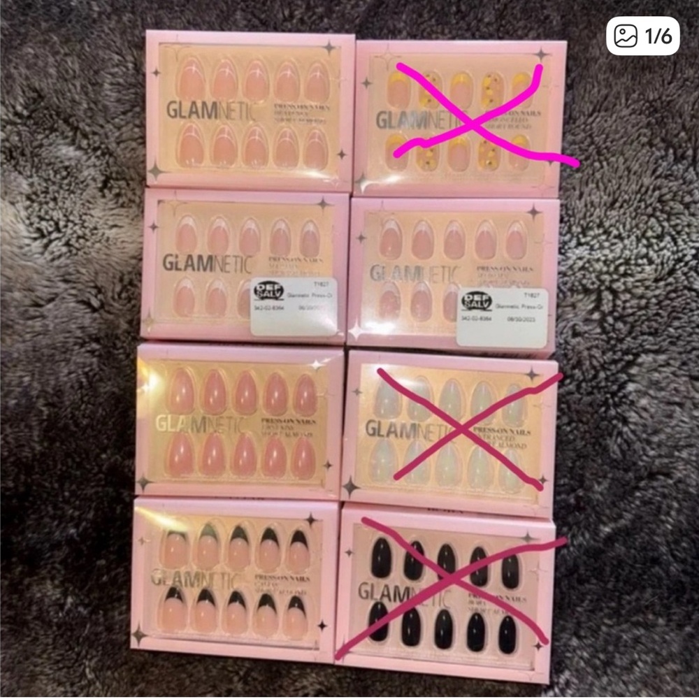 Glamnetic Press-On Nails Set - Pink and Black